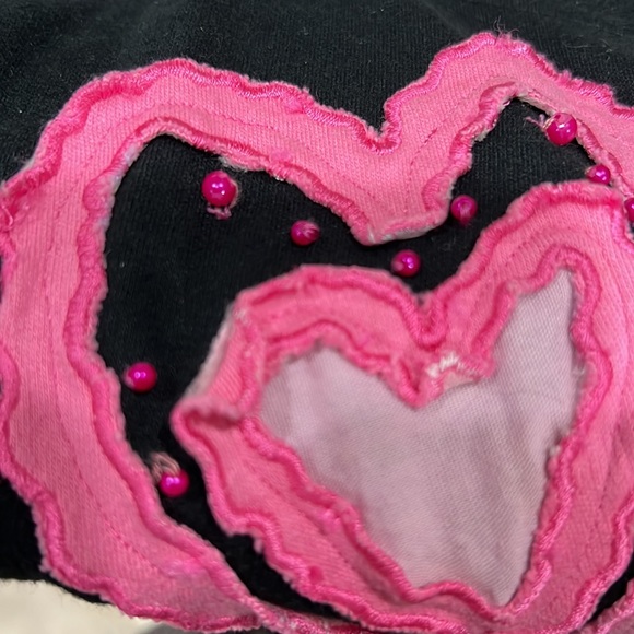 Michael Simon embroidered heart design cotton-cropped cardigan -Large- VG cond. - Picture 9 of 10